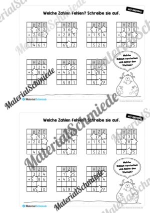 Mini-Heft: Schriftliche Addition & Subtraktion – ZR 1.000 (mit Übertrag) – Vorschau 11