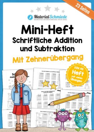 Mini-Heft: Schriftliche Addition & Subtraktion – ZR 1.000 (mit Übertrag)