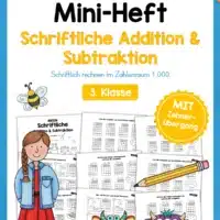 Mini-Heft: Schriftliche Addition & Subtraktion - ZR 1.000 (mit Übertrag)