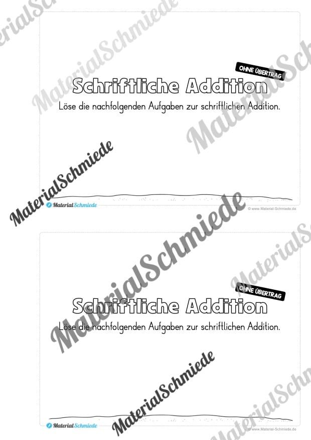 Mini-Heft: Schriftliche Addition & Subtraktion – ZR 1.000 (ohne Übertrag) – Vorschau 02