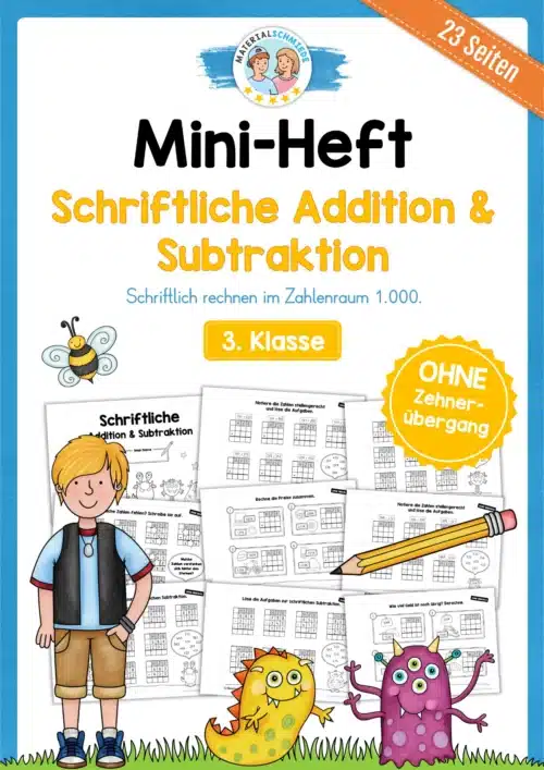 Mini-Heft: Schriftliche Addition & Subtraktion - ZR 1.000 (ohne Übertrag)