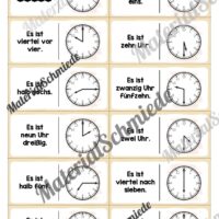 Domino Uhrzeiten (24 Karten) - Arbeitsblatt 01