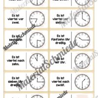 Domino Uhrzeiten (24 Karten) - Arbeitsblatt 02