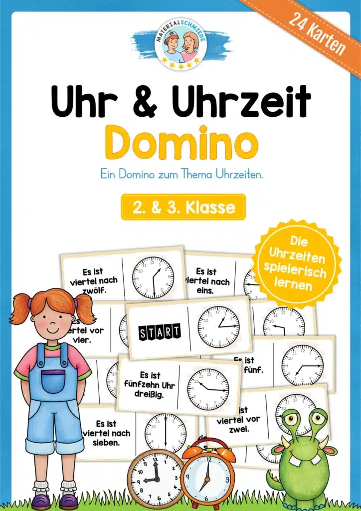 Uhrzeiten Domino (24 Karten)