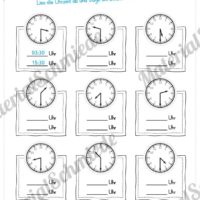 Übungen Uhrzeit: Halbe Stunden (Uhrzeiten ablesen)