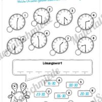 Übungen Uhrzeit: Halbe Stunden (Quiz)