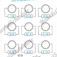 Übungen Uhrzeit: Mix-Aufgaben (Uhrzeiten eintragen)