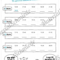 Übungen Uhrzeit: Mix-Aufgaben (Tabellen)