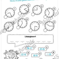 Übungen Uhrzeit: Mix-Aufgaben (Uhrzeiten Quiz)