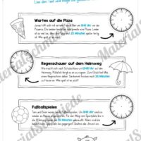 Übungen Uhrzeit: Mix-Aufgaben (Textaufgaben)