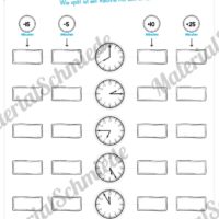 Übungen Uhrzeit: Mix-Aufgaben (Rechnen mit 4 Einheiten)