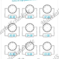 Übungen Uhrzeit: Stunden (Uhrzeiten eintragen)