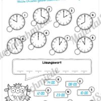 Übungen Uhrzeit: Stunden (Uhrzeiten Quiz)