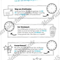 Übungen Uhrzeit: Viertelstunden (Textaufgaben)