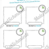 Übungen Uhrzeit: Viertelstunden (Beispiele eintragen)