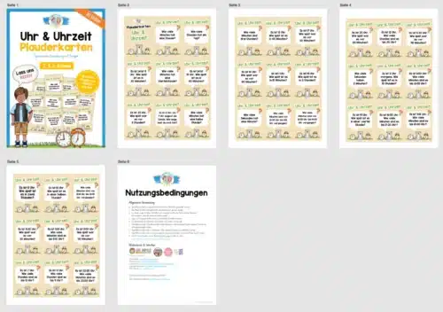 Plauderkarten: Uhr & Uhrzeit (36 Karten) - Überblick