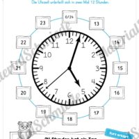 Uhr und Uhrzeit kennenlernen (24 Stunden)