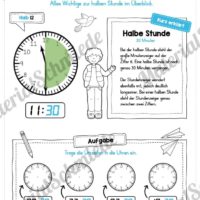Uhr und Uhrzeit kennenlernen (Halbe Stunde)