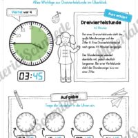 Die Uhr (Klasse 1) – Unterrichtsmaterial im Fach Mathematik | Mathematik, Die uhr, Uhr