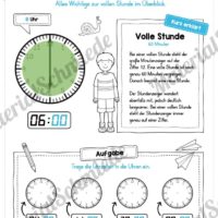 Uhr und Uhrzeit kennenlernen (Volle Stunde)