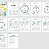 Übungsheft: Uhr & Uhrzeit kennenlernen (2. & 3. Klasse) - Überblick