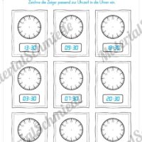 MaterialPaket: Uhrzeit ablesen und eintragen (Vorschau 03)