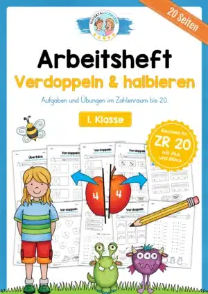 Übungen zum Verdoppeln & halbieren für die 1. Klasse (20 Arbeitsblätter)