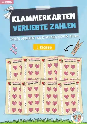 Verliebte Zahlen: Klammerkarten