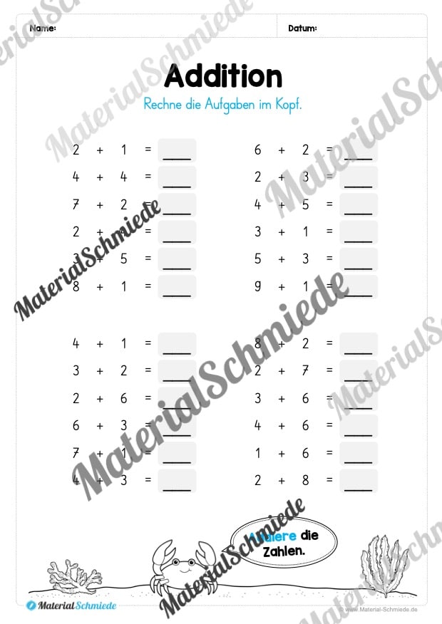 Mathe 1. Klasse: Wiederholungsaufgaben (Vorschau 12)