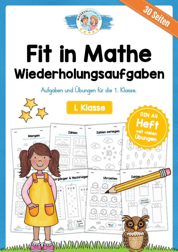 Fit in Mathe: Wiederholungsaufgaben für die 1. Klasse (30 Arbeitsblätter) Fit in Mathe: Wiederholungsaufgaben für die 1. Klasse (30 Arbeitsblätter)