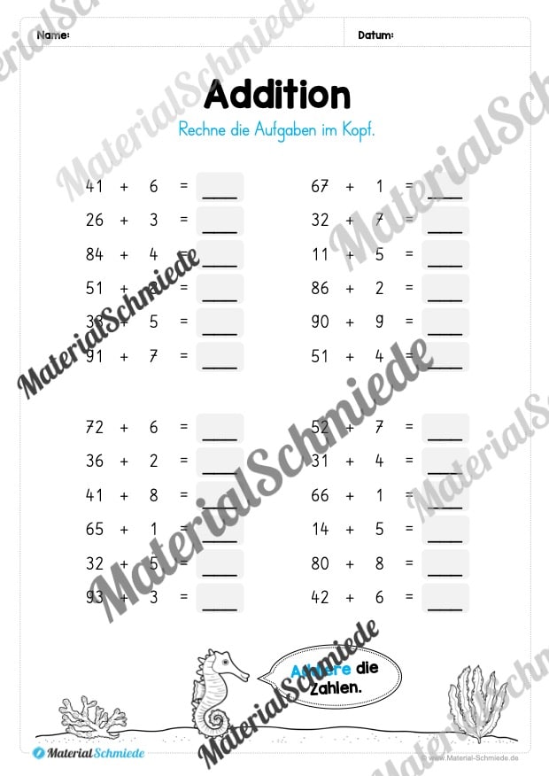 Mathe 2. Klasse: Wiederholungsaufgaben (Vorschau 09)