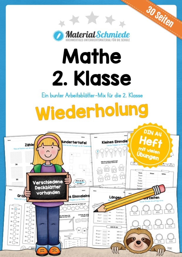 Mathe 2 Klasse Wiederholungsaufgaben 30 Arbeitsbl tter 