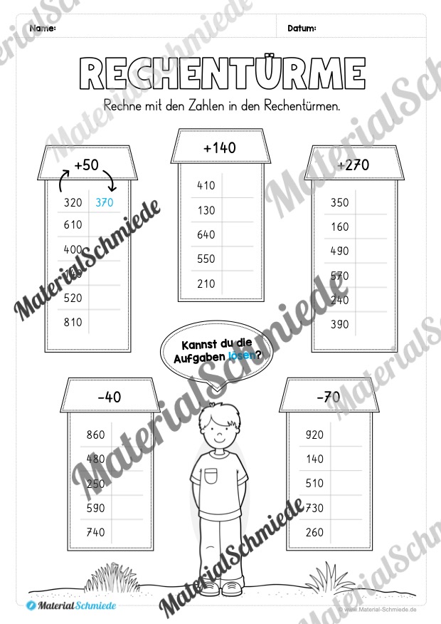 Mathe 3. Klasse: Wiederholungsaufgaben (Vorschau 05)