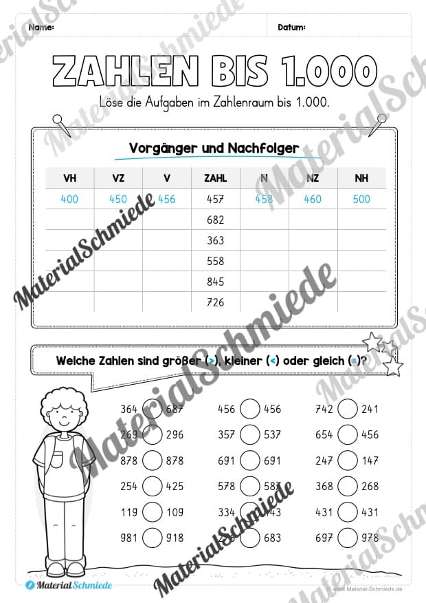 Mathe 3. Klasse: Wiederholungsaufgaben (Vorschau 08)