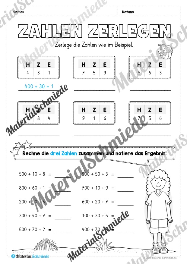 Mathe 3. Klasse: Wiederholungsaufgaben (Vorschau 10)