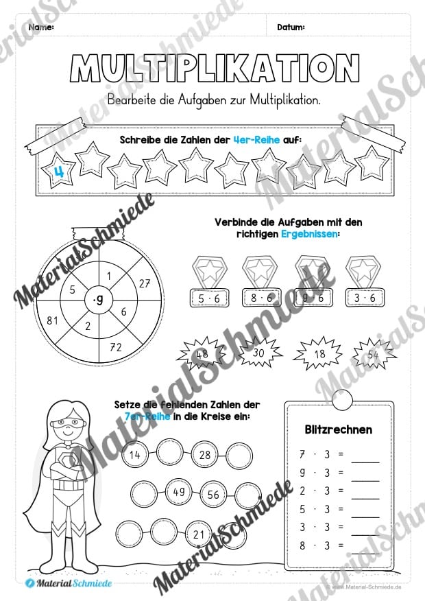 Mathe 3. Klasse: Wiederholungsaufgaben (Vorschau 14)