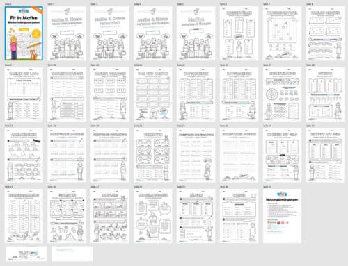 Fit in Mathe: Wiederholungsaufgaben für die 3. Klasse (30 Arbeitsblätter) - Überblick
