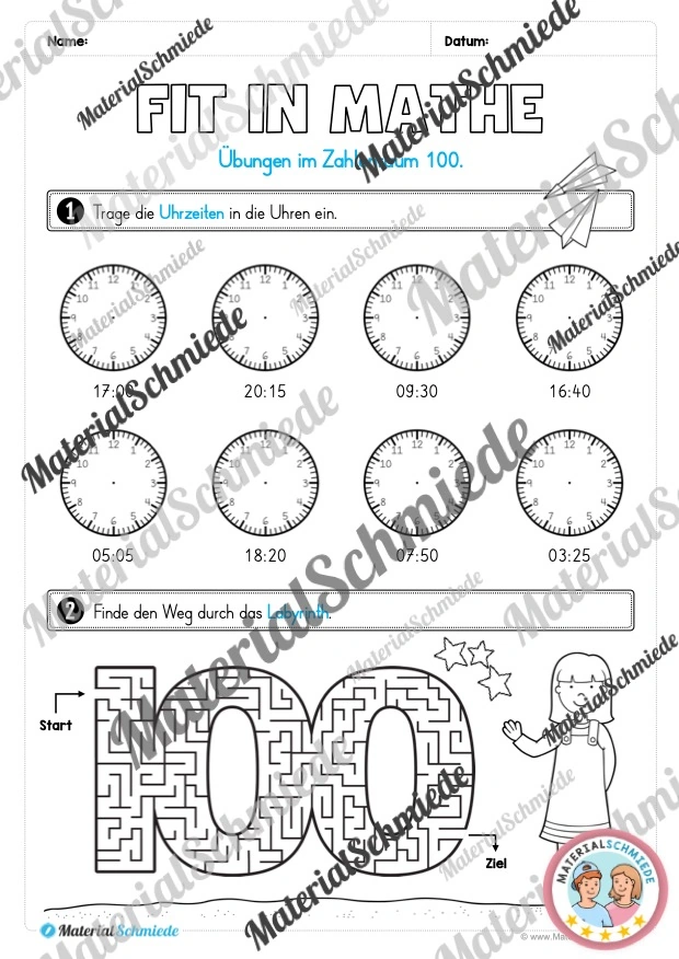 Mathe Wochenheft (2. Klasse) Heft 01 - Arbeitsblatt 05