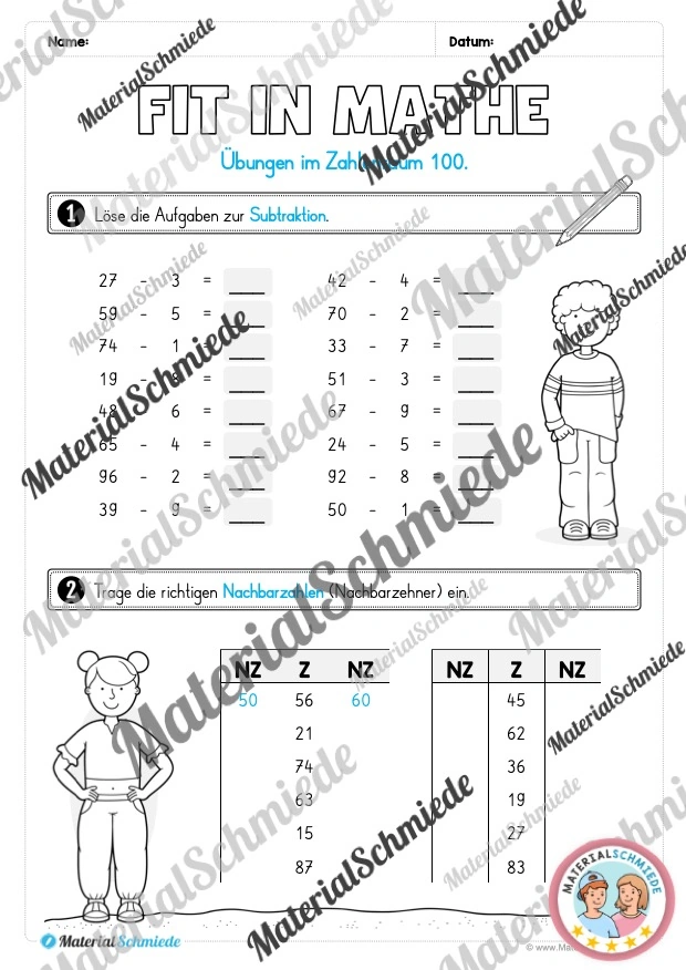 Mathe Wochenheft (2. Klasse) Heft 01 - Arbeitsblatt 06