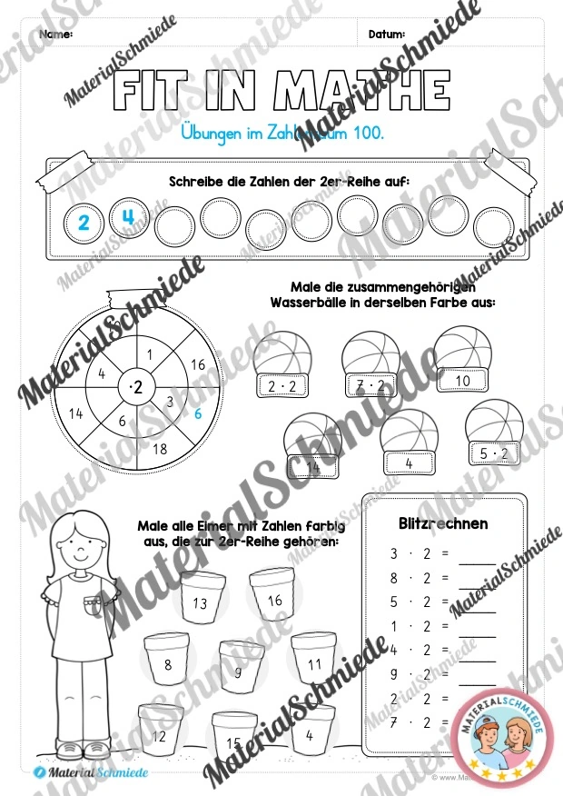 Mathe Wochenheft (2. Klasse) Heft 01 - Arbeitsblatt 08
