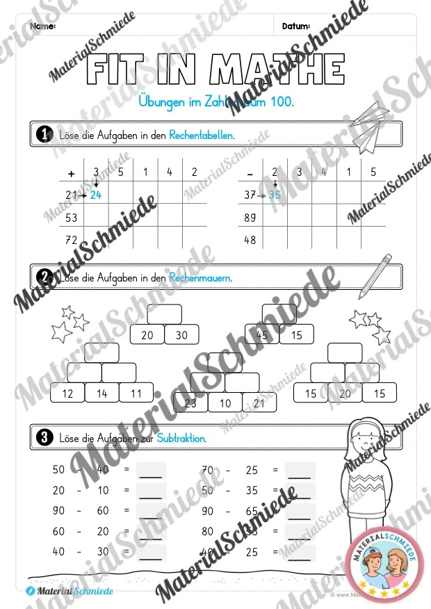 Mathe Wochenheft (2. Klasse) Heft 04 - Arbeitsblatt 06
