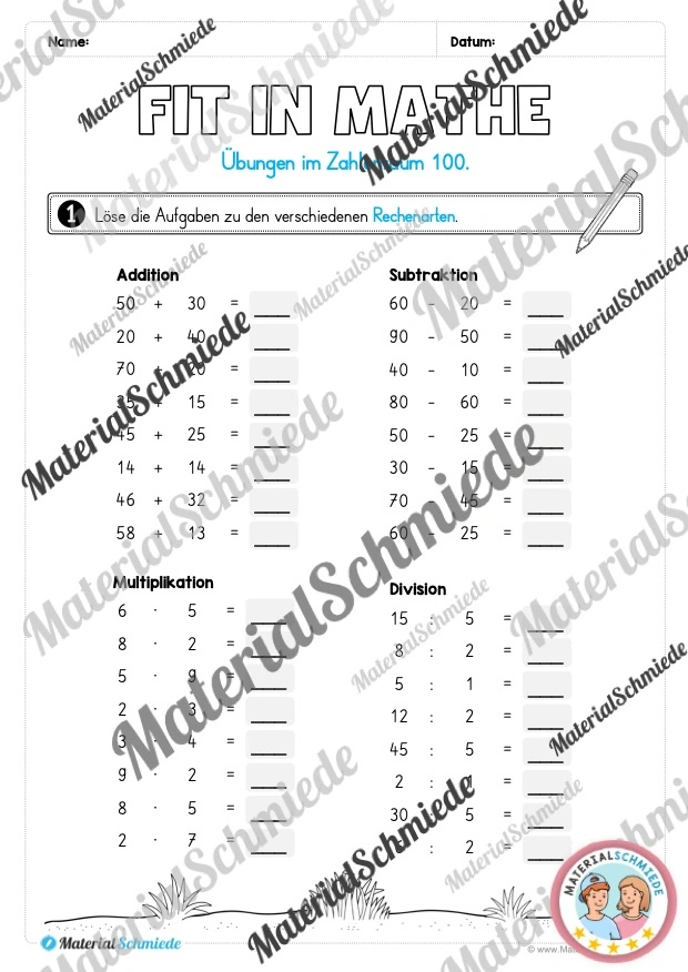 Mathe Wochenheft (2. Klasse) Heft 04 - Arbeitsblatt 08