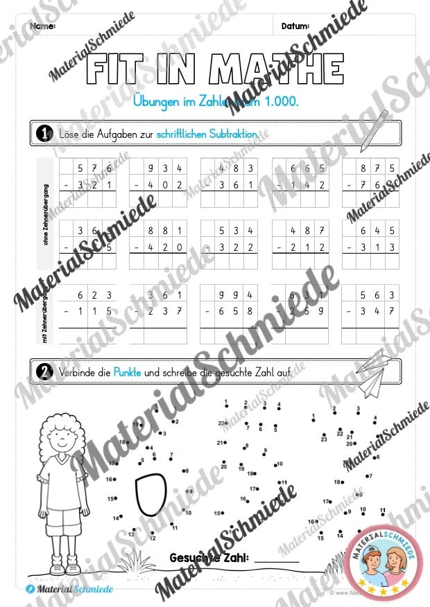 Mathe Wochenheft (3. Klasse) Heft 03 - Arbeitsblatt 07