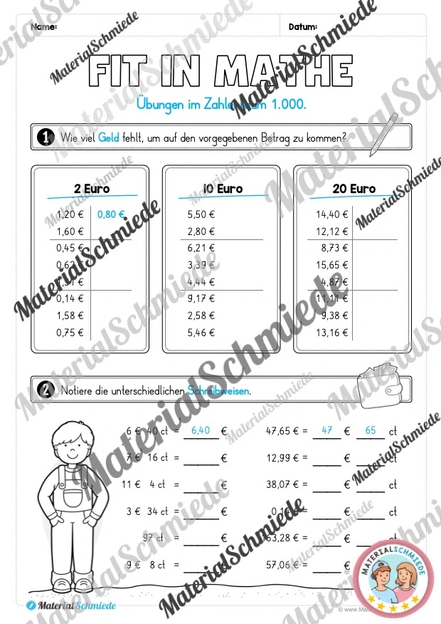 Mathe Wochenheft (3. Klasse) Heft 04 - Arbeitsblatt 05