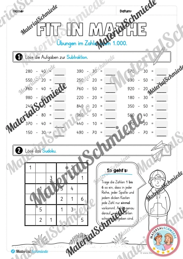 Mathe Wochenheft (3. Klasse) Heft 05 - Arbeitsblatt 05