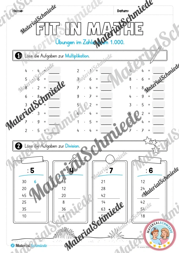 Mathe Wochenheft (3. Klasse) Heft 05 - Arbeitsblatt 06