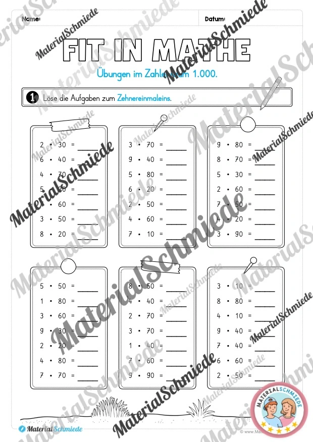 Mathe Wochenheft (3. Klasse) Heft 05 - Arbeitsblatt 08