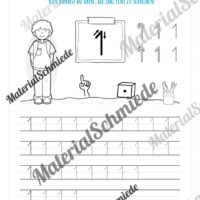 Zahlen 0-9 schreiben lernen (Zahl 1)
