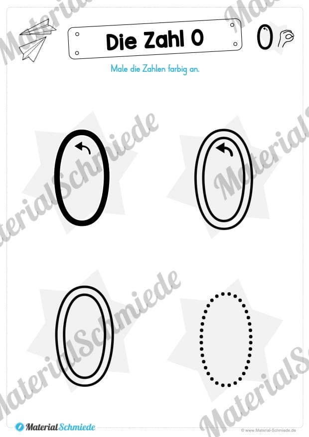 Zahl 0 schreiben lernen (Vorschau 03)