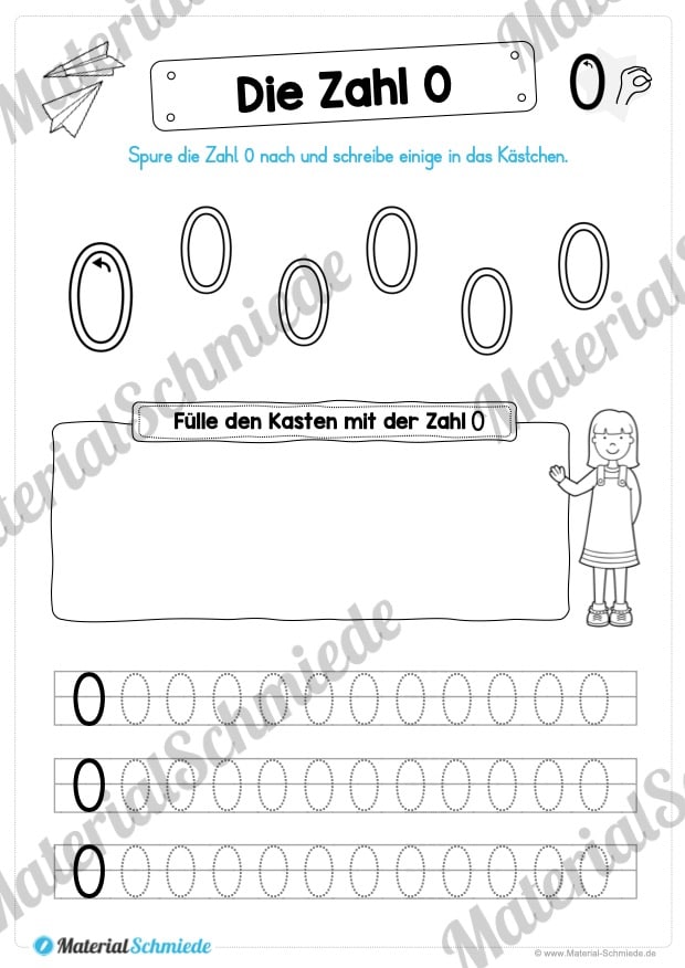 Zahl 0 schreiben lernen (Vorschau 09)